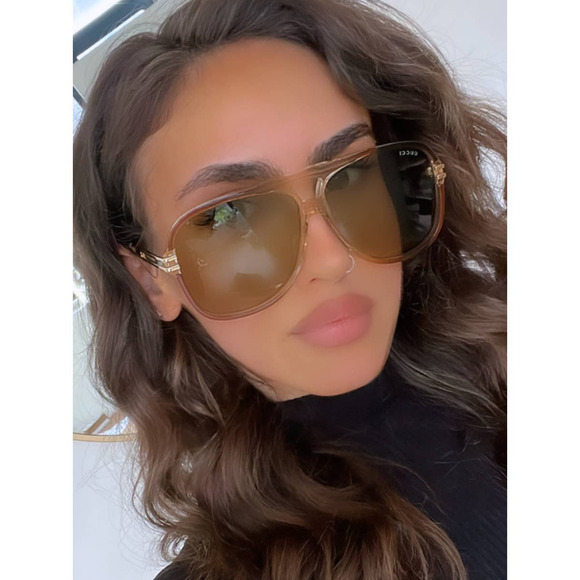 NEW Gucci GG1105S Brown Frame Green Lens Aviator Sunglasses - Picture 7 of 11